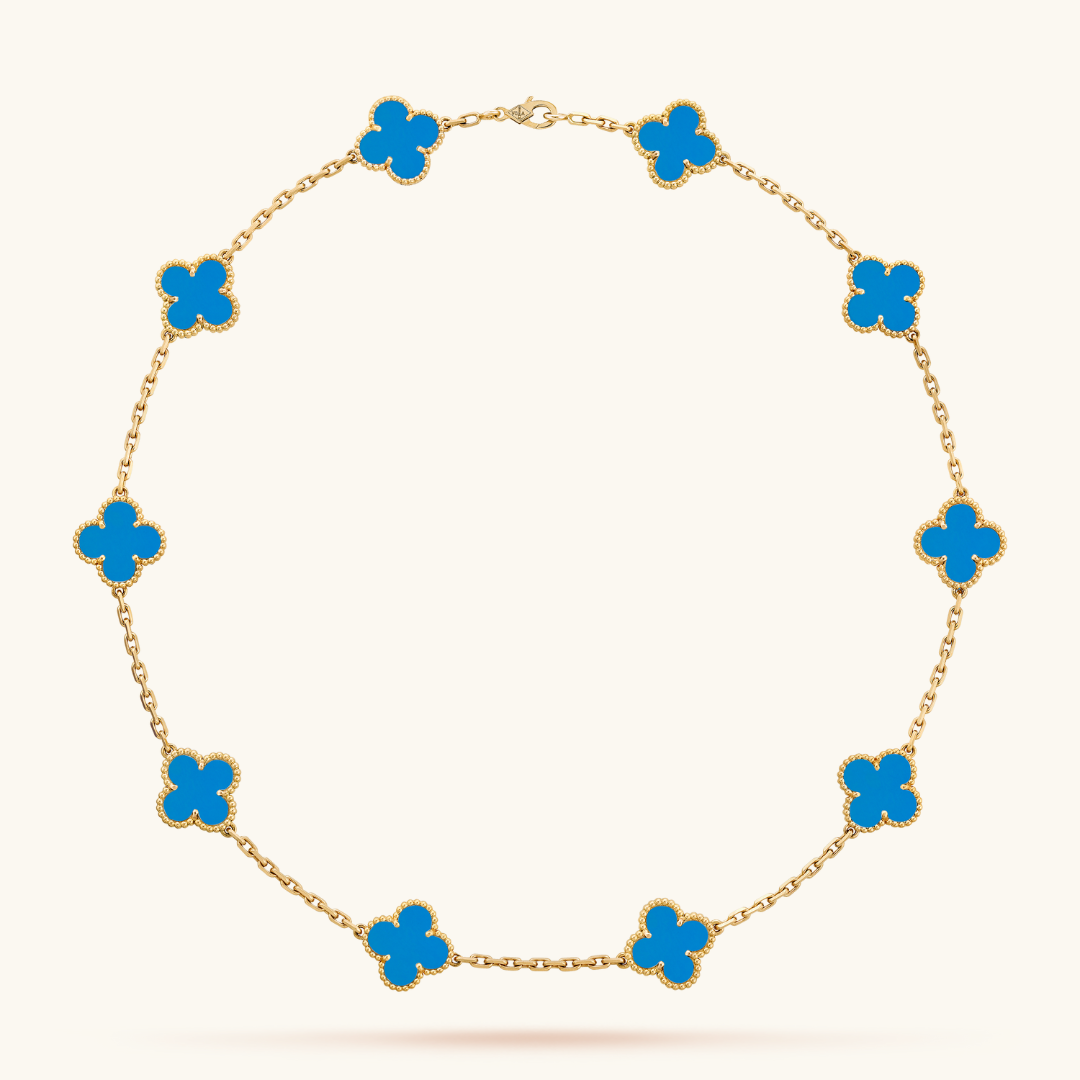 LUXURY CLOVER NECKLACE 10 PATTERNS - BLUE