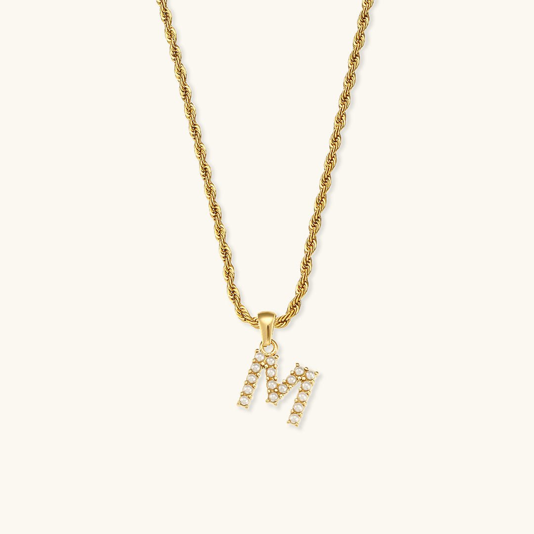 Elodie Initial Letter Pearl Necklace