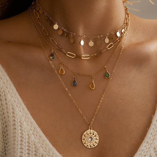 FOR HER | Multi-layer crystal necklace