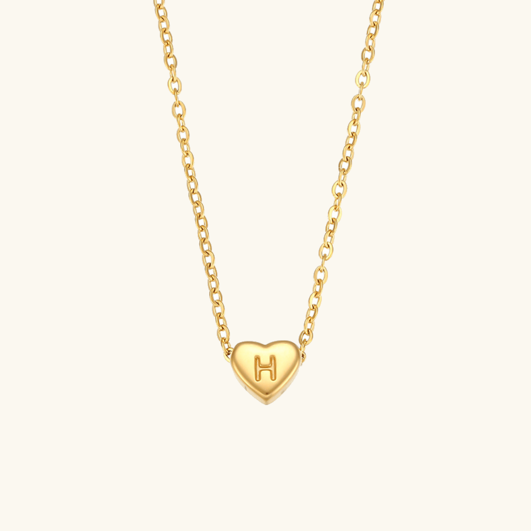 Heart Initial Gold Necklace